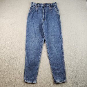 Vtg 80s High Waisted Pleated Tapered Leg Bareback USA Jeans Womens 28x28 JR's 14